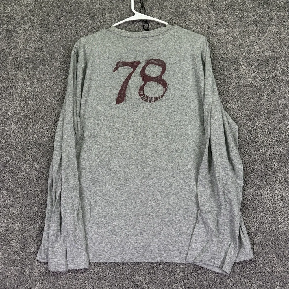 Banana Republic Shirt Mens Large Gray Long Sleeve 78 Logo Graphic Tee Casual